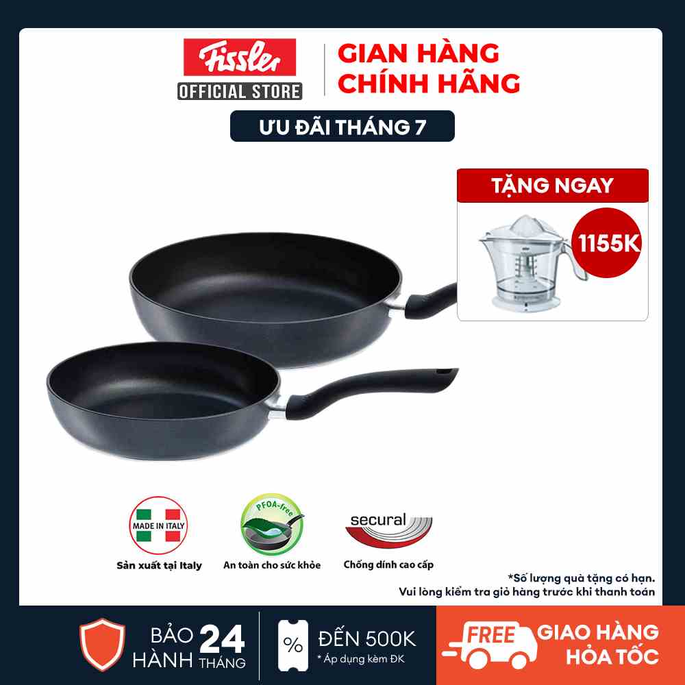 Bộ chảo chống dính cao cấp Đức đáy từ Fissler Cenit 28cm và 24cm, hàng chính hãng, an toàn cho sức khỏe, bền, đẹp.