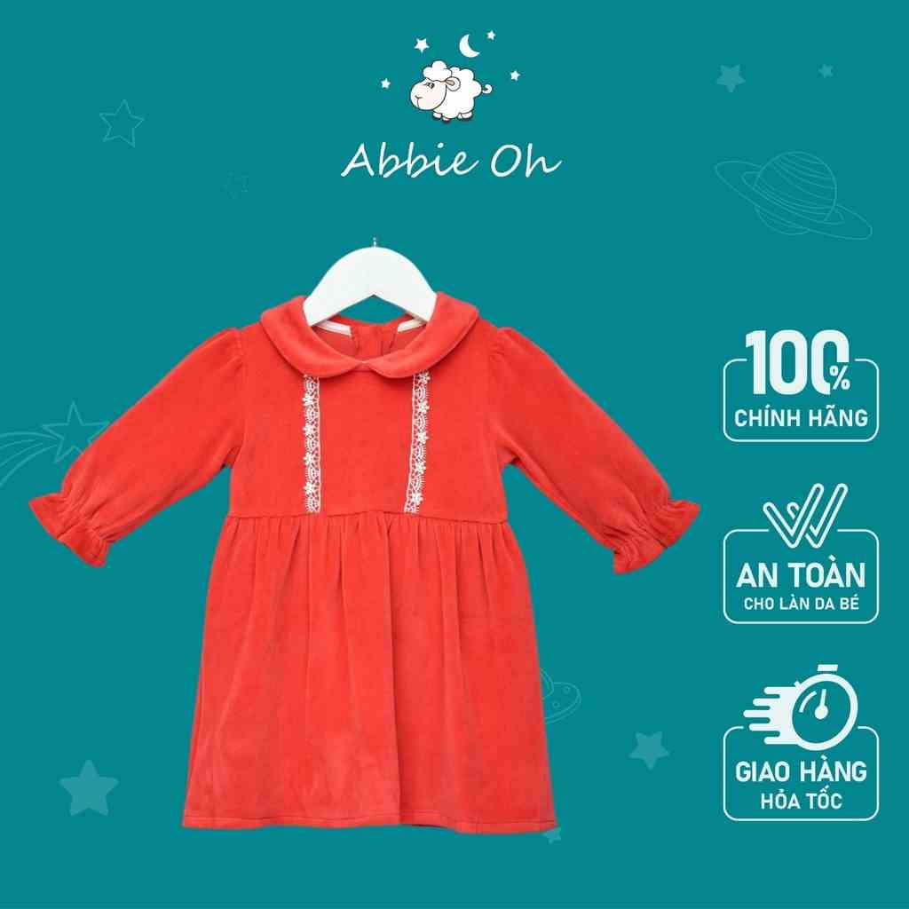 [Mã BMLTA35 giảm đến 35K đơn 99K] Váy Nhung Đỏ Cho Bé | 1-3 Tuổi | Abbieoh | VL116 AW19