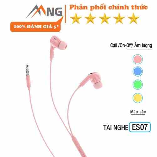 Tai nghe có dây nhét tai Rockspace ES07 chuẩn cắm 3.5mm có mic chơi game nghe nhạc hàng chính hãng – bảo hành 12 tháng