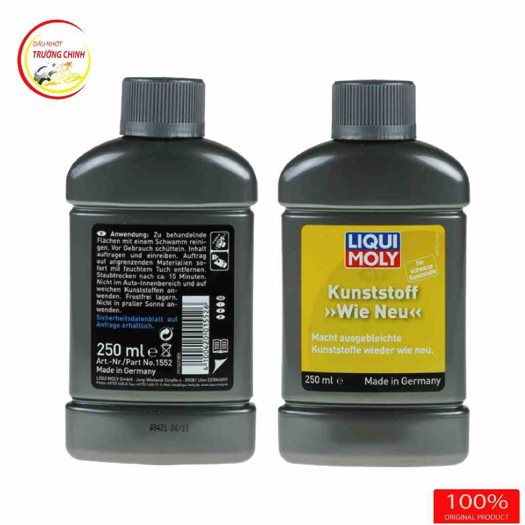 [Mã BMLTB200 giảm đến 100K đơn 499K] Chai phục hồi nhựa đen Liqui Moly Plastic Care 1552 250ML