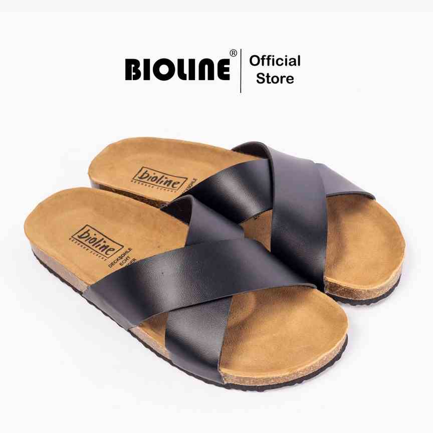 Mã PU03 - Dép văn phòng Birken Đế Trấu BIOLINE Official Thiết Kế Unisex Quai Chữ X Da PU