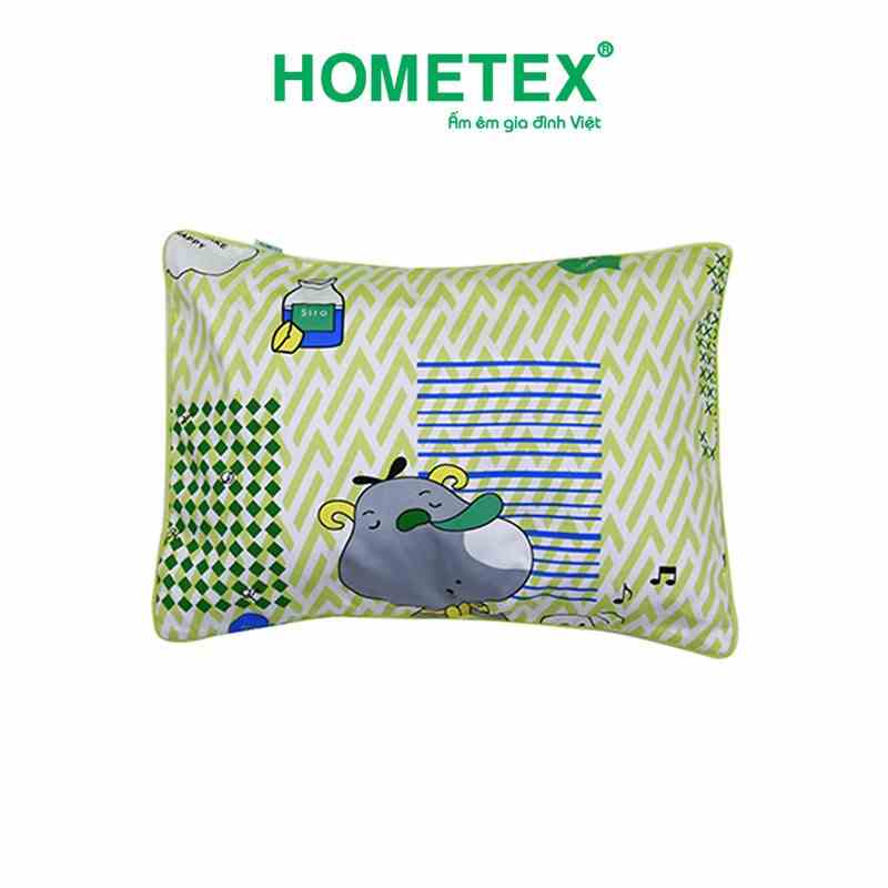 [Mã BMLTB35 giảm đến 35K đơn 99K] Gối nằm Hometex cho bé - viền gân cotton hoa thoáng mát ( có 2 size )