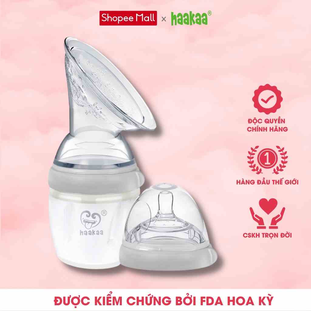 Combo cốc hứng sữa Gen.3 160ml kèm núm ti size S Haakaa. Chất liệu silicone cao cấp, an toàn. Không BPA, PVC, phthalate