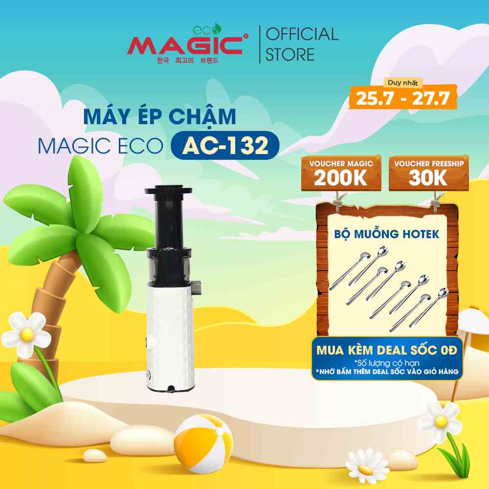 Máy ép chậm thế hệ mới Magic Eco AC132 MADE IN THAILAND,lưới lọc 2 tầng,giảm ít tiếng ồn,bảo hành chính hãng