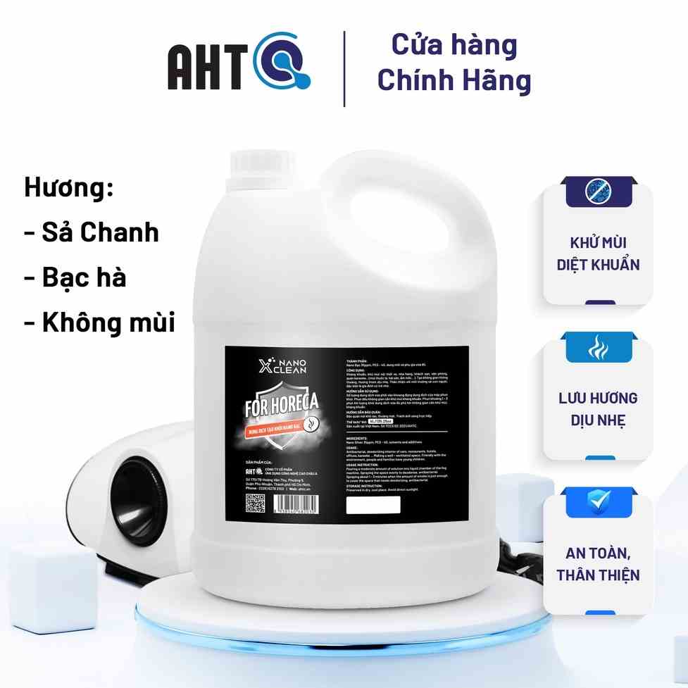 Dung dịch phun khói Nano Xclean For Horeca 4L - Diệt Khuẩn Khử Mùi Nấm Mốc - Nano Bạc AHT Corp (AHTC)