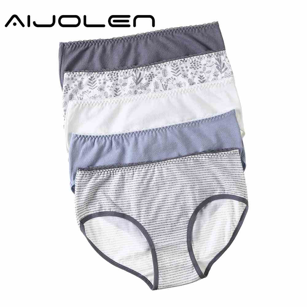 Quần Lót Aijolen Vải Cotton Nguyên Chất Lưng Cao Vừa Mềm Mại Thoáng Khí Cho Nữ