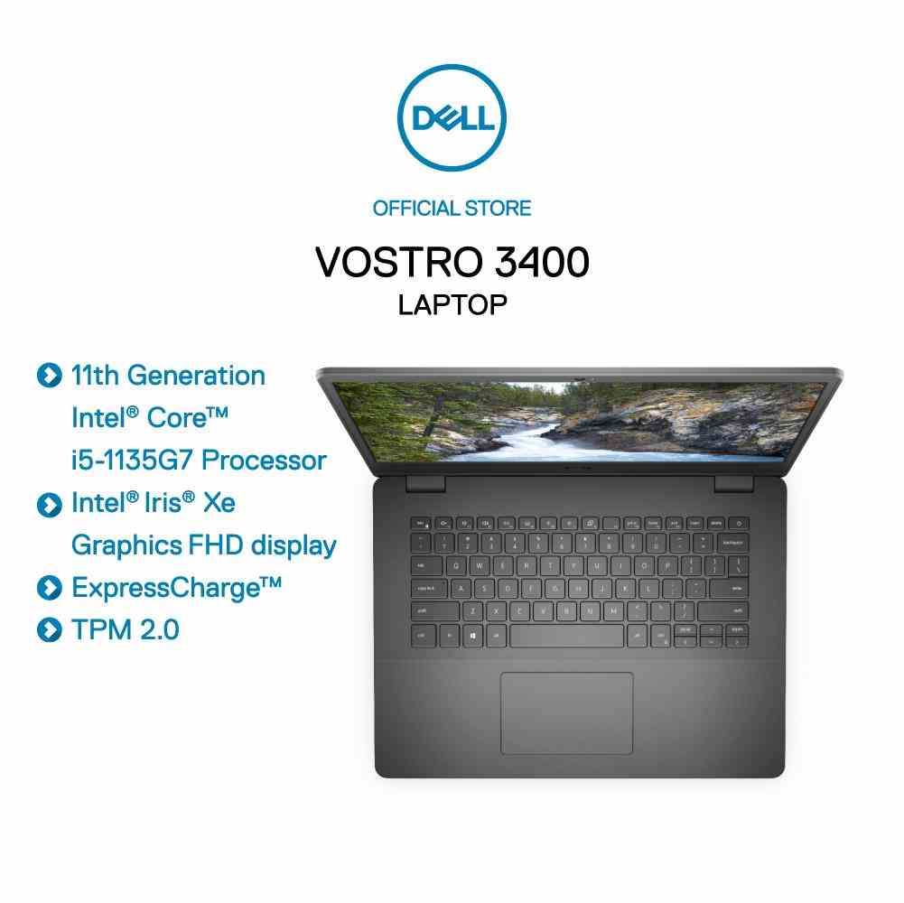 [Mã ELCL10 giảm 10% đơn 9TR] Laptop Dell Vostro 3400, i5-1135G7, 8GB, 256GB, 14.0