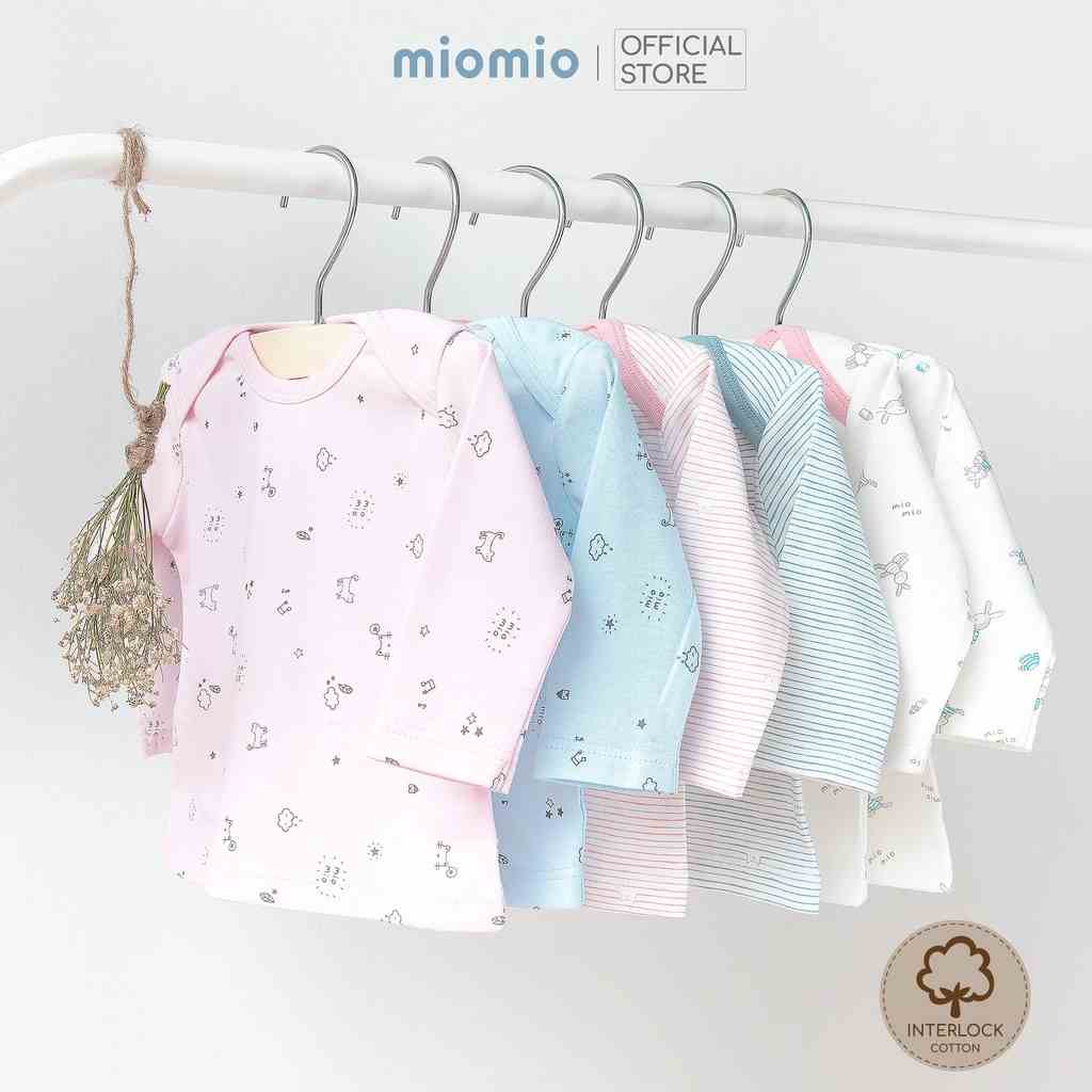 Áo Sơ Sinh Thu Đông, Cổ Chồm MIOMIO - Cho Bé Trai, Bé Gái (Từ 0-24 tháng), Vải Interlock Cotton