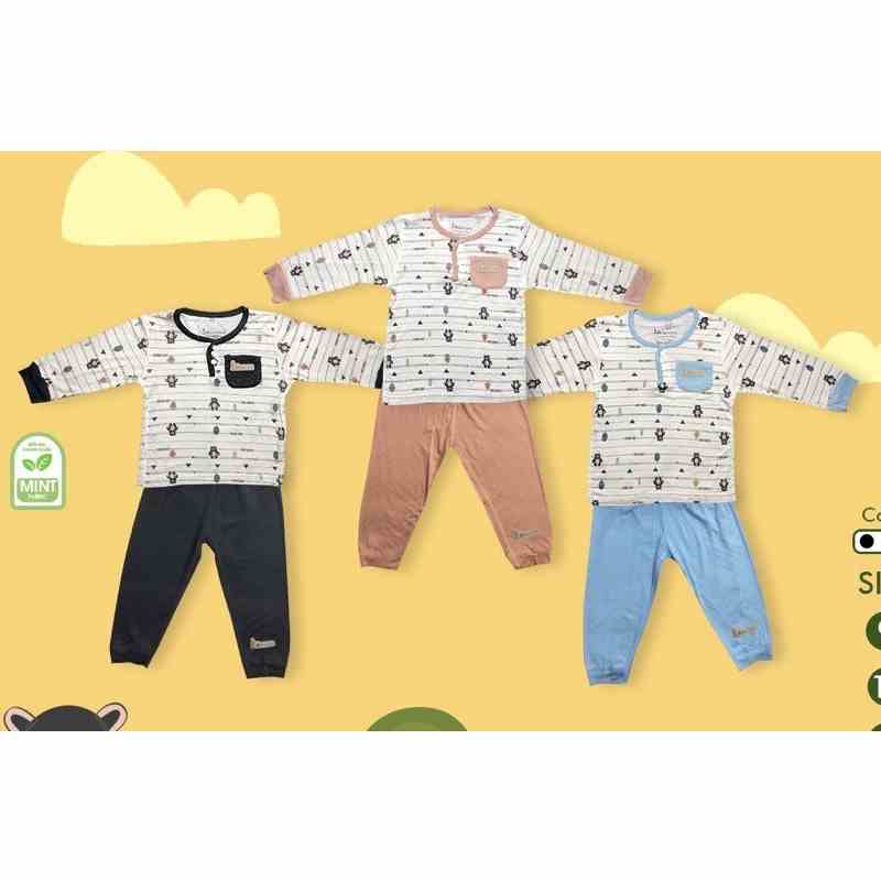 Bộ quần áo trẻ em FatherCare Nẹp trụ Dài - Gấu (Họa tiết - Trơn) FC847 size 9-12-18-24M