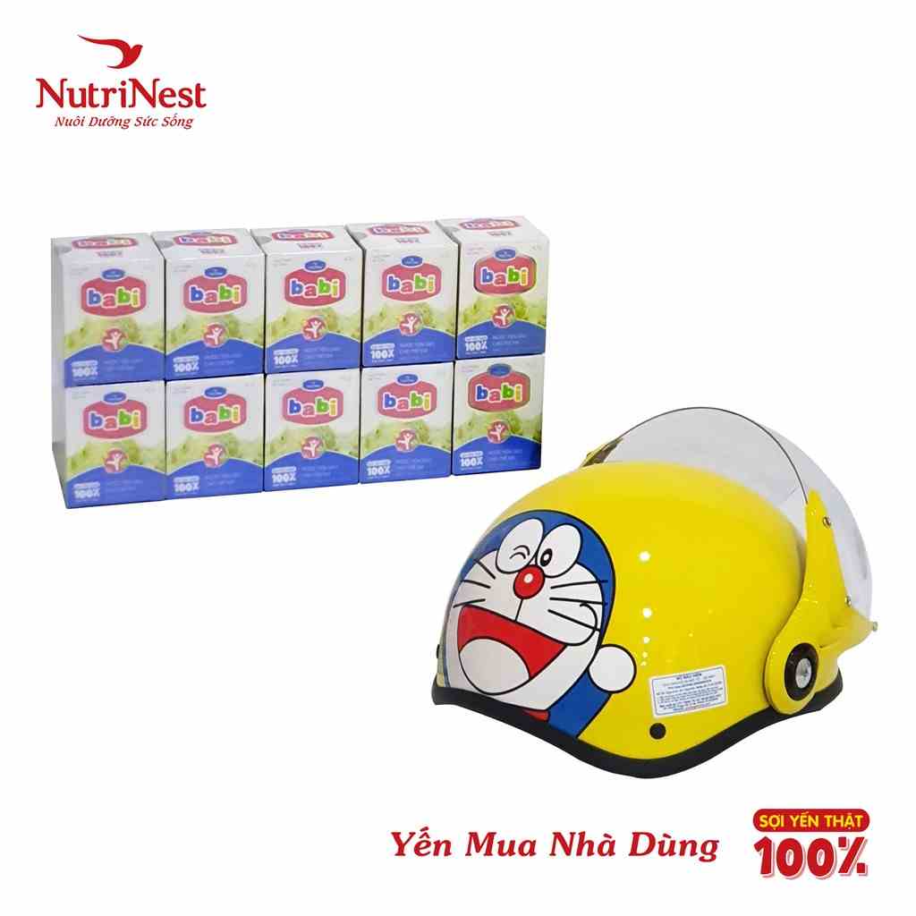 Combo 10 Hũ Babi Nước Yến Sào Cho Trẻ Em - NutriNest - Tặng Mũ Bảo Hiểm - 10 hũ x 42g