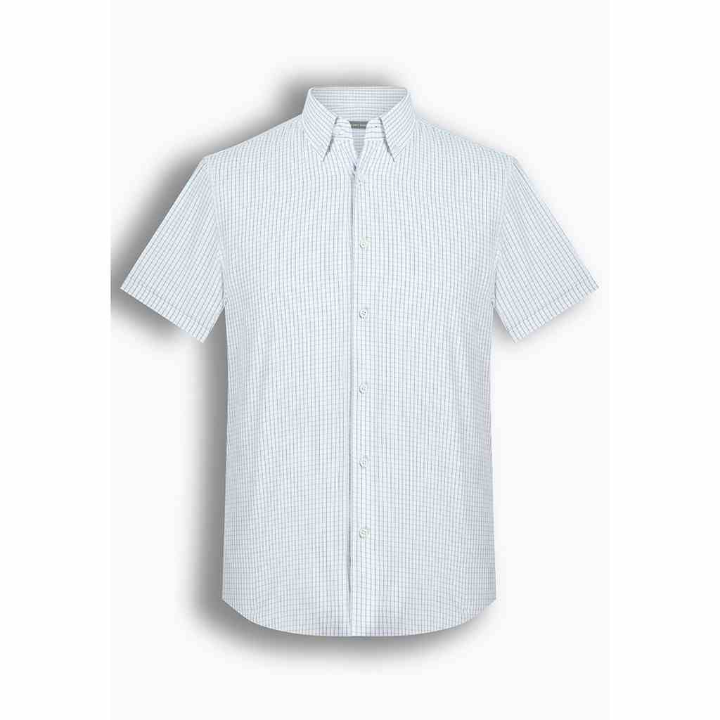 Áo Sơ mi Nam Tay Ngắn Đẹp Họa Tiết Kẻ Sọc Hàn Quốc The Shirts Studio- TD45F6122BL - size 95