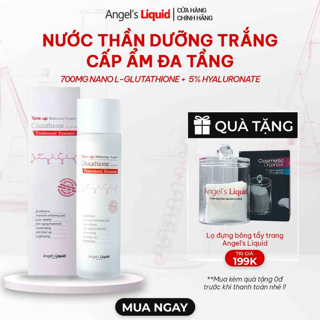 Nước Thần Dưỡng Trắng Da Cân Bằng Độ Ẩm Angels Liquid Tone Up Whitening Program Glutathione Treatment Essence 150ml