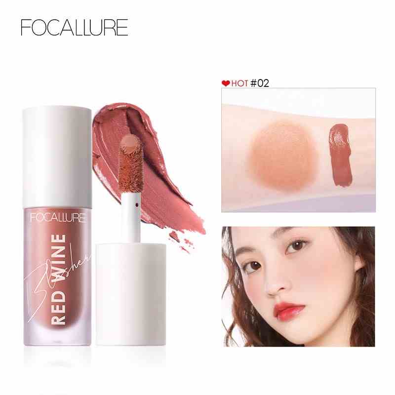 Kem má hồng FOCALLURE tông màu đỏ rượu trang điểm mặt 42g