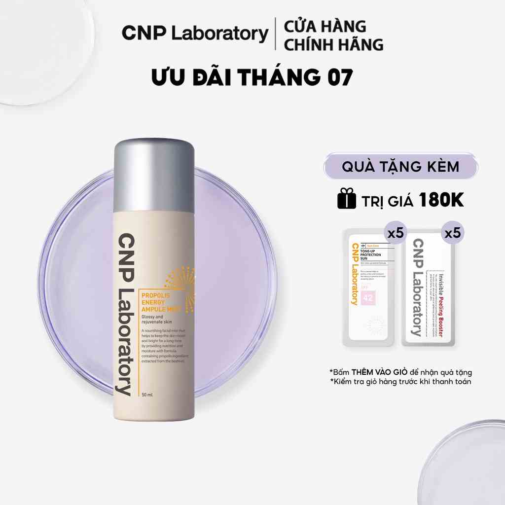 [Mã COSCNBE6 giảm 10% đơn 500K] Xịt khoáng tinh chất keo ong tái tạo da CNP Laboratory Propolis Energy Ampule Mist 50ml