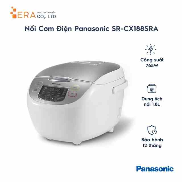 [Mã BMLTA35 giảm đến 35K đơn 99K] Nồi cơm điện tử Panasonic SR-CX188SRA 1.8L / SR-CX188SRAM