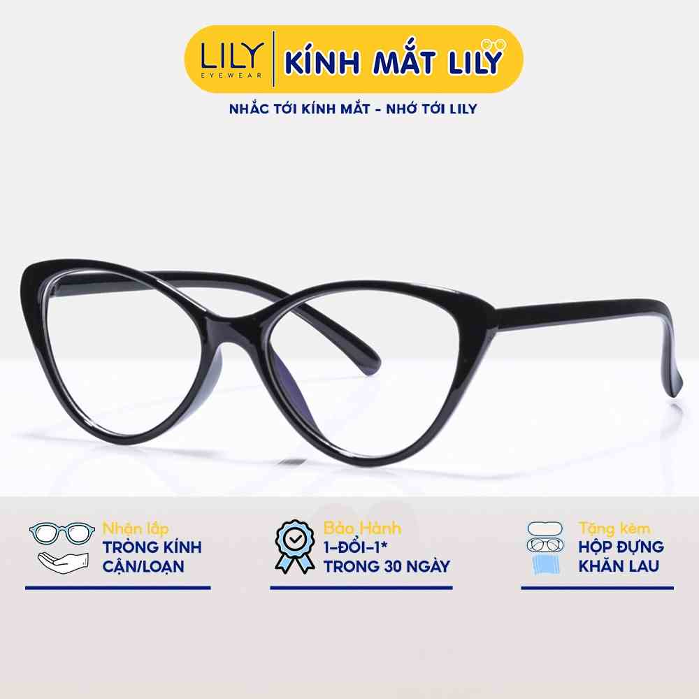 Kính mắt mèo nữ LILYEYEWEAR nhựa dẻo giả cận dễ đeo màu sắc thời trang 232383