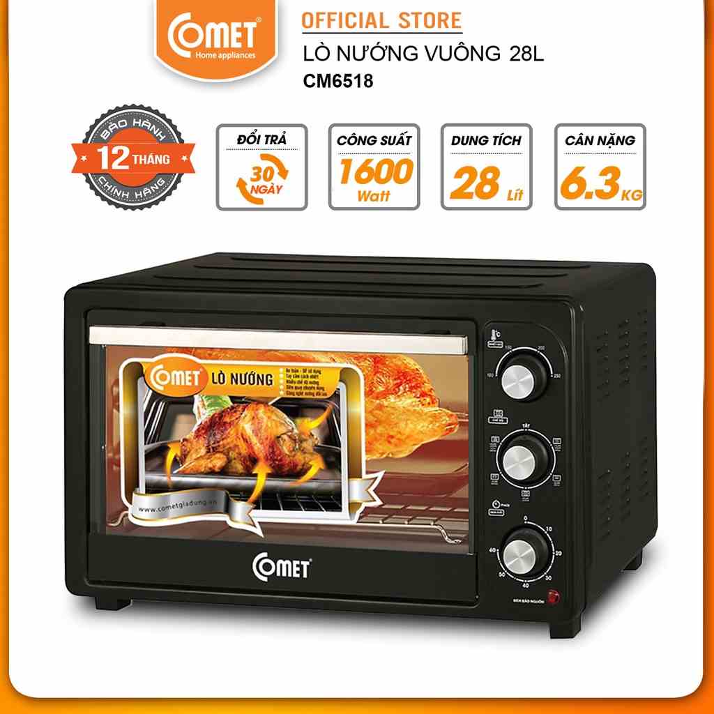 Lò nướng điện đa năng 28L Comet CM6518