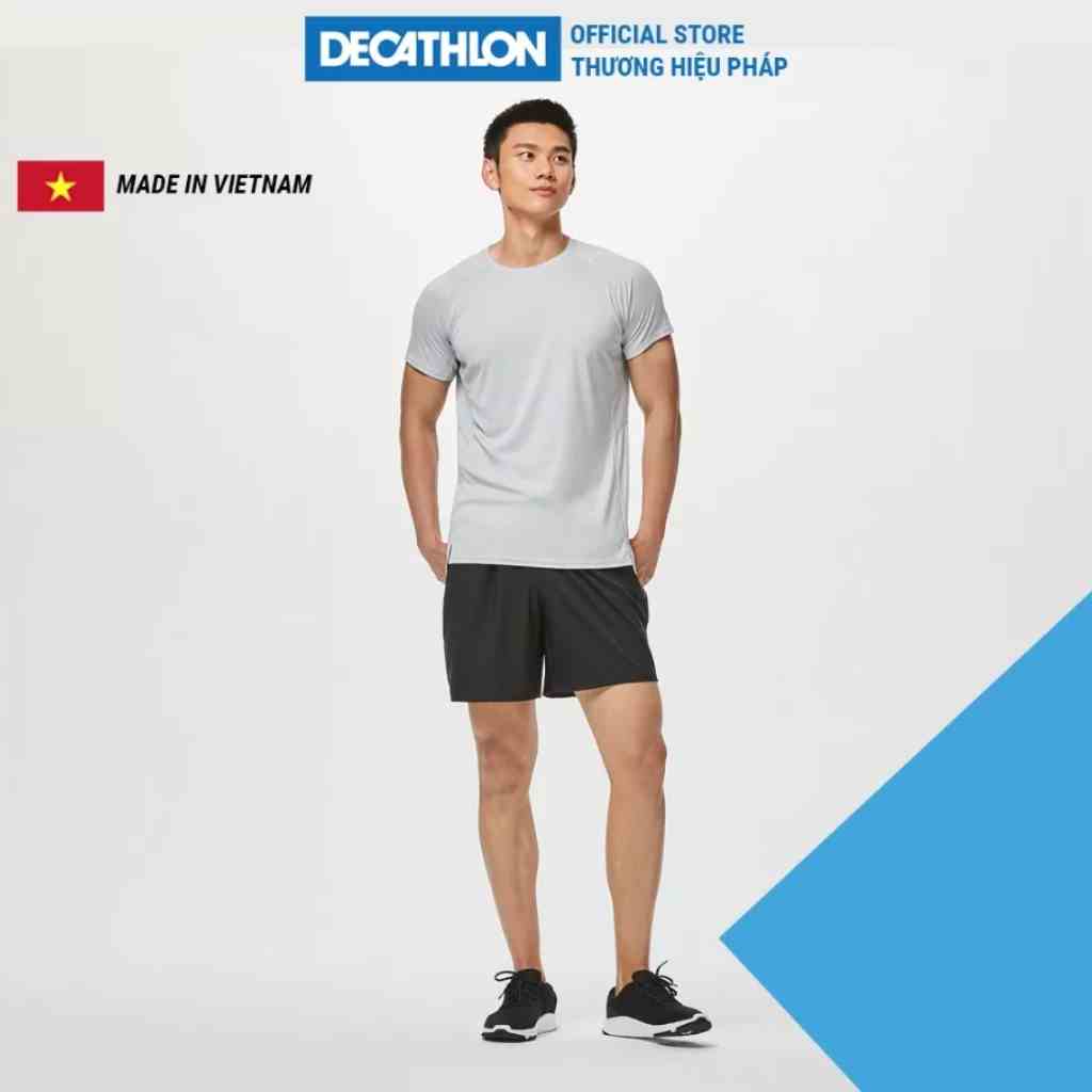 Quần short thể thao cho nam tập gym fitness DOMYOS FST100 có túi Đen