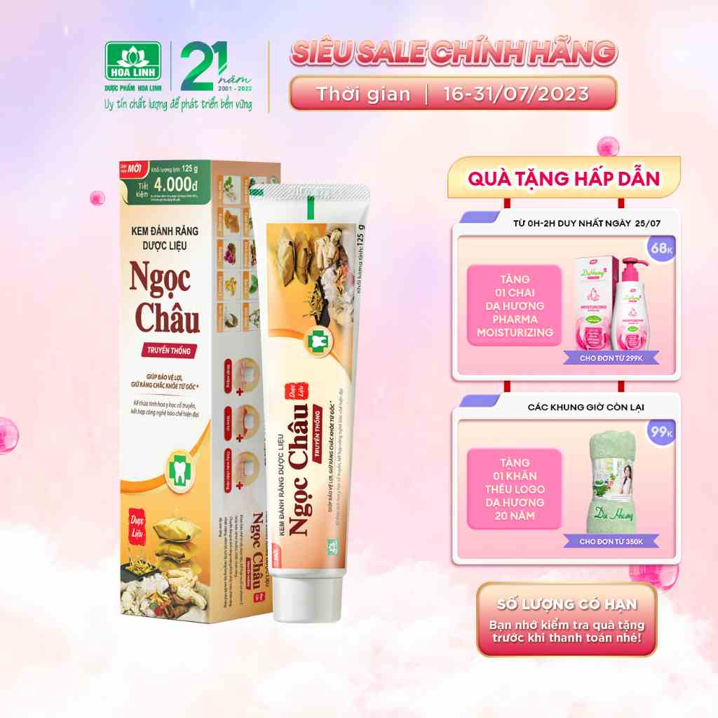 Kem đánh răng dược liệu Ngọc Châu Truyền thống 170g