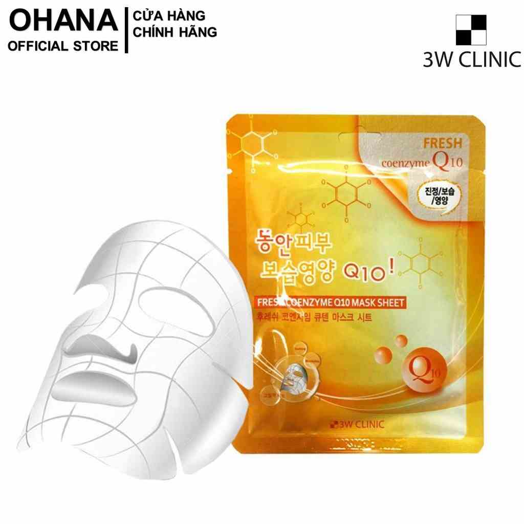 Mặt Nạ Bổ Sung Collagen 3W Clinic Fresh Coenzyme Q10 Mask Sheet 23ml