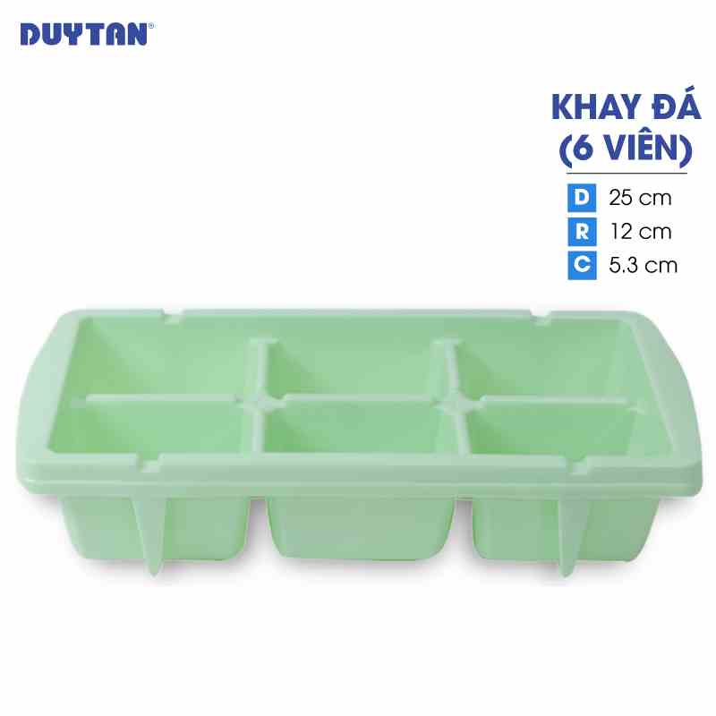 [Mã BMLTA35 giảm đến 35K đơn 99K] Khay đá 6 viên nhựa DUY TÂN (25 x 12 x 5.3 cm) - 14358