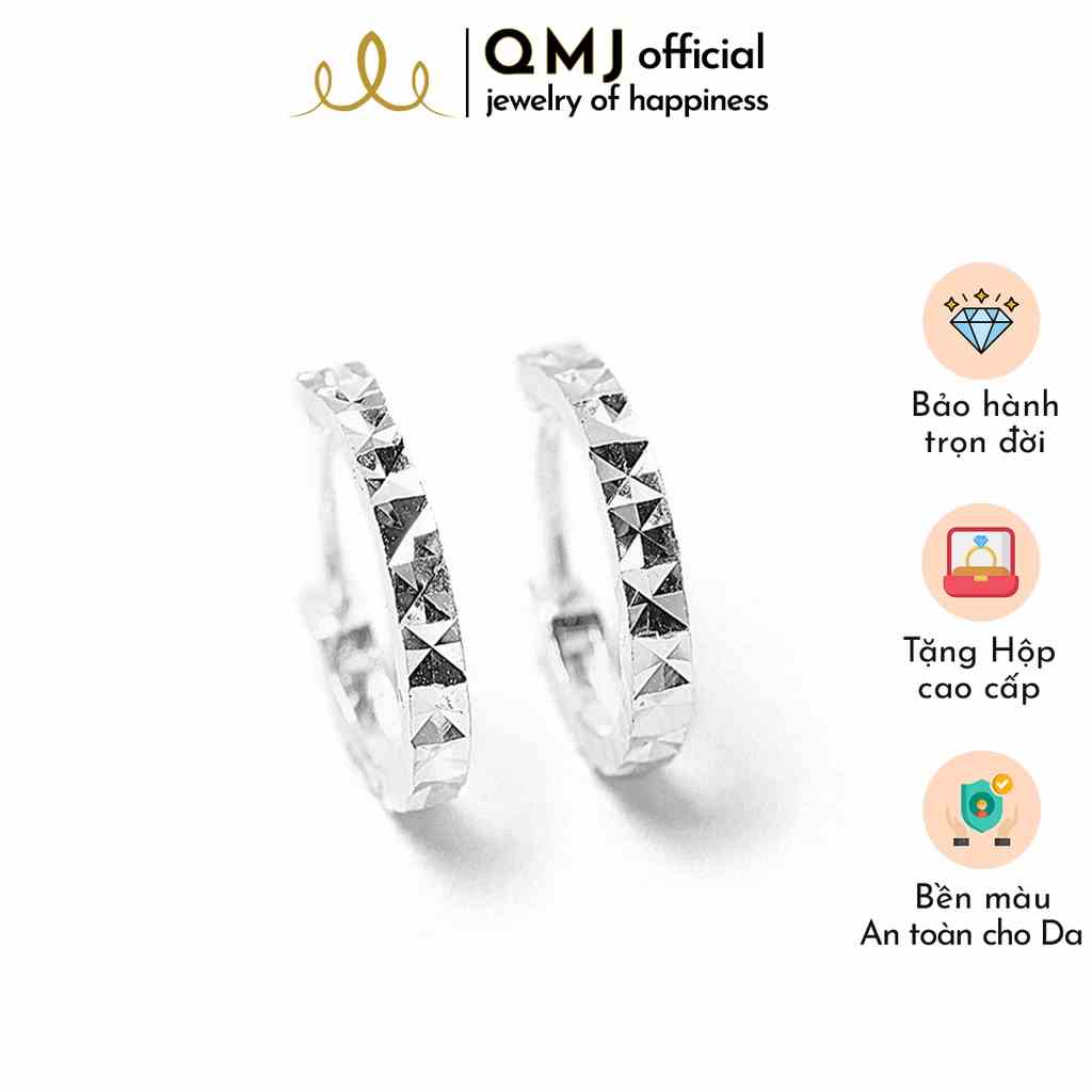 Bông tai bạc QMJ Mo phay bản nhỏ Q020