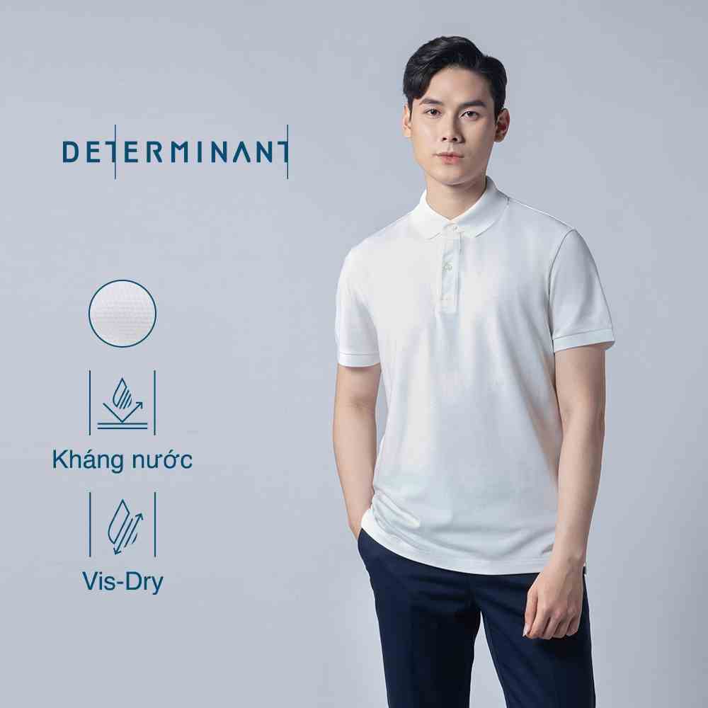 Áo thun polo nam cao cấp DETERMINANT tay ngắn - kháng nước - màu trắng - P01