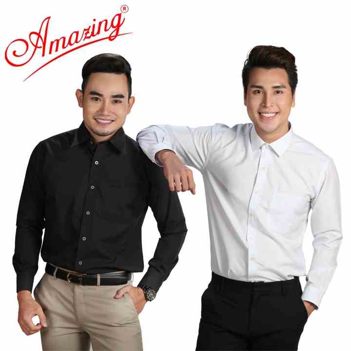 Áo sơ mi nam cao cấp Amazing, nhiều size, dáng rộng Regular, chuẩn size công sở, chất vải trơn láng, mịn, mướt