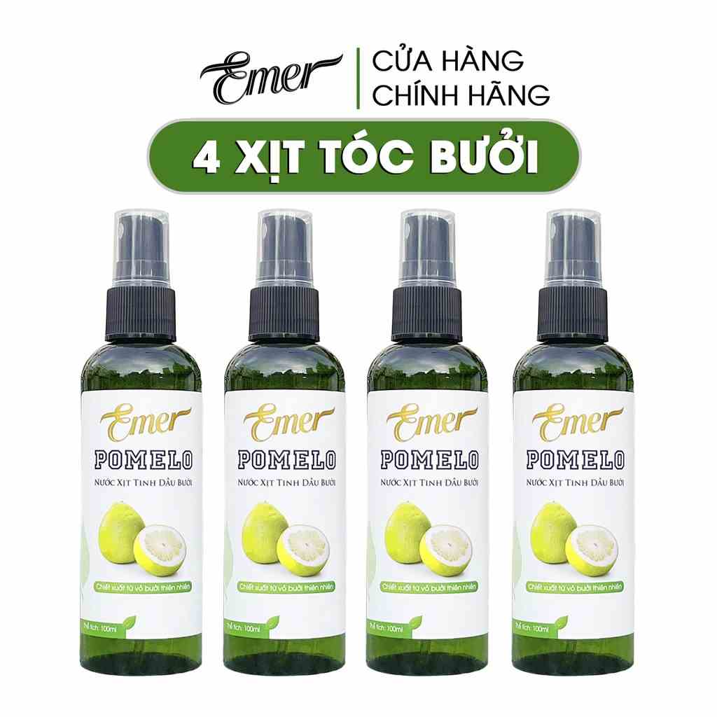 Bộ 4 chai tinh dầu bưởi kích mọc tóc pomelo Emer Garin 100ml x4 dưỡng tóc