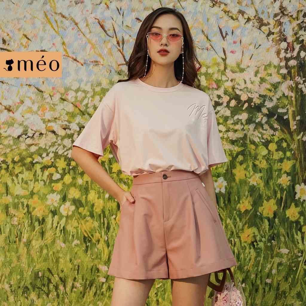 Quần short nữ Méo shop cạp cao ống rộng có túi Niko