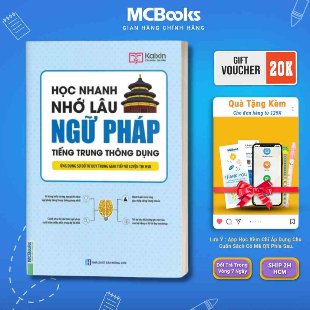 Sách - Học nhanh nhớ lâu ngữ pháp tiếng Trung thông dụng Mcbooks