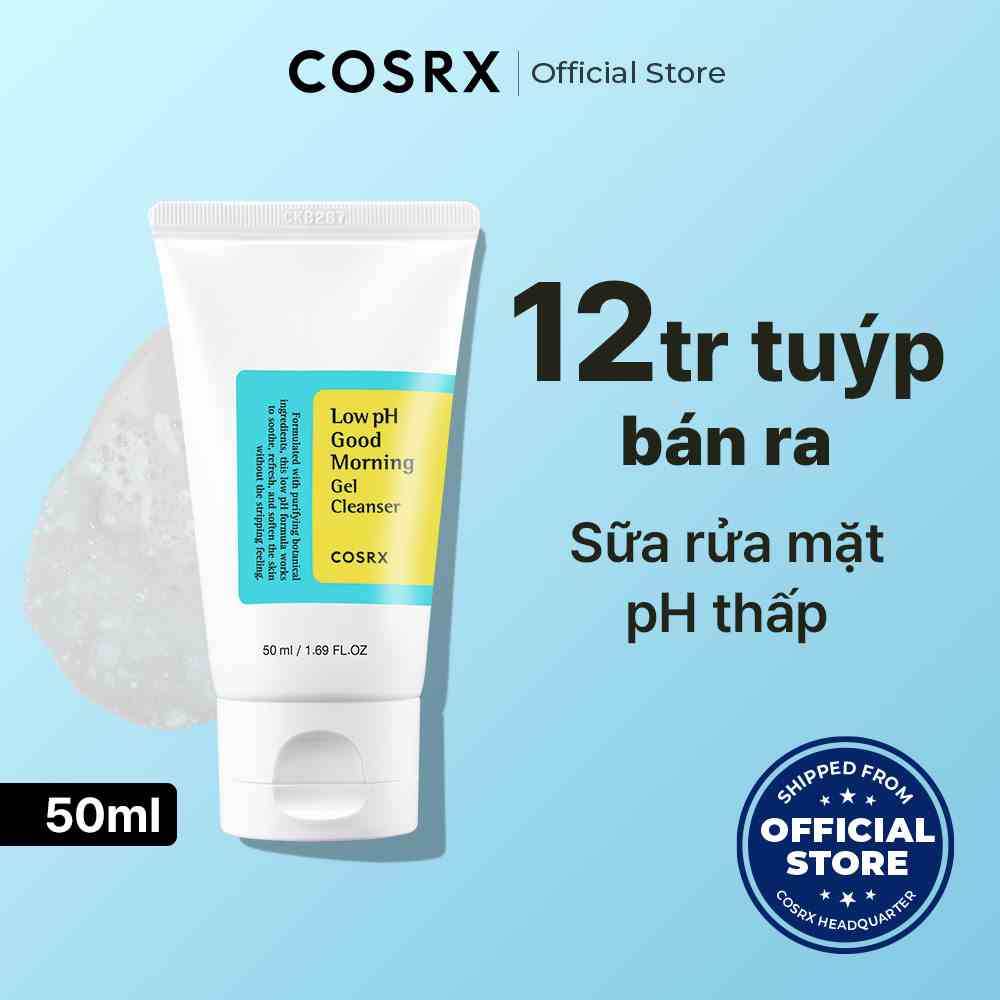 Sữa rửa mặt dạng gel COSRX 50ml chiết xuất trà xanh độ pH thấp cho buổi sáng