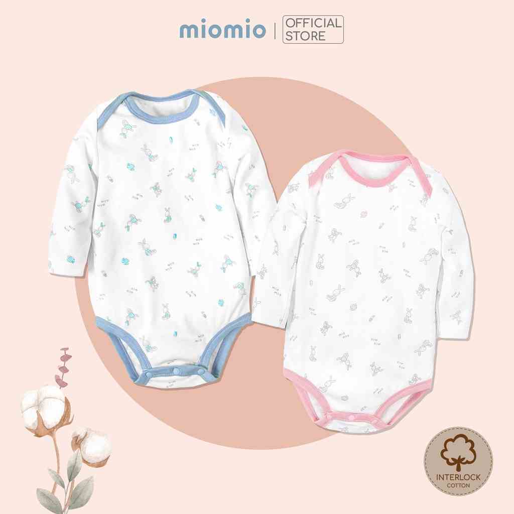 Bodysuit Tay Dài Thu Đông MIOMIO. Họa Tiết: Thỏ, Sọc, Mèo Cho Bé Trai, Bé Gái (Từ 0-12 tháng), Vải Interlock Cotton.