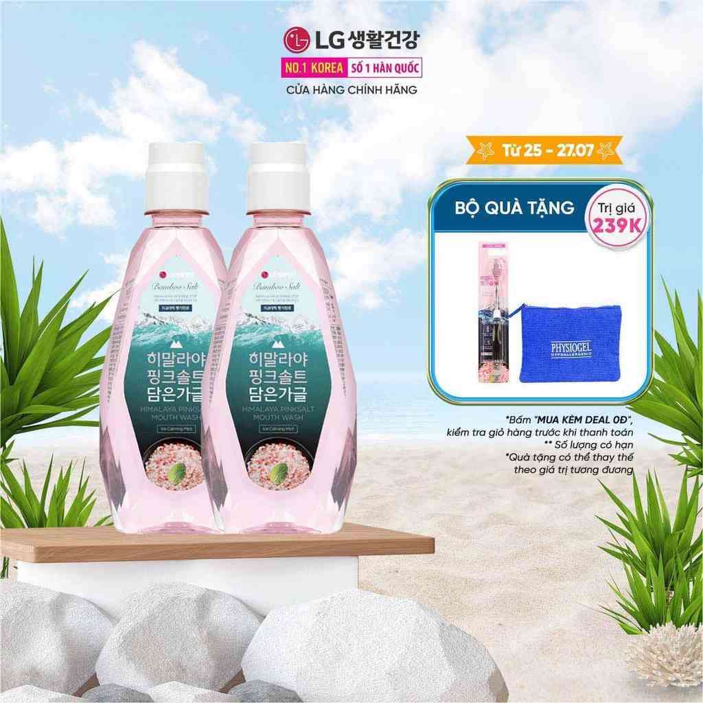 Combo 2 Nước súc miệng hương bạc hà mát lạnh chứa muối hồng Himalaya và Muối tre Bamboo Salt Himalaya PinkSalt 760ml