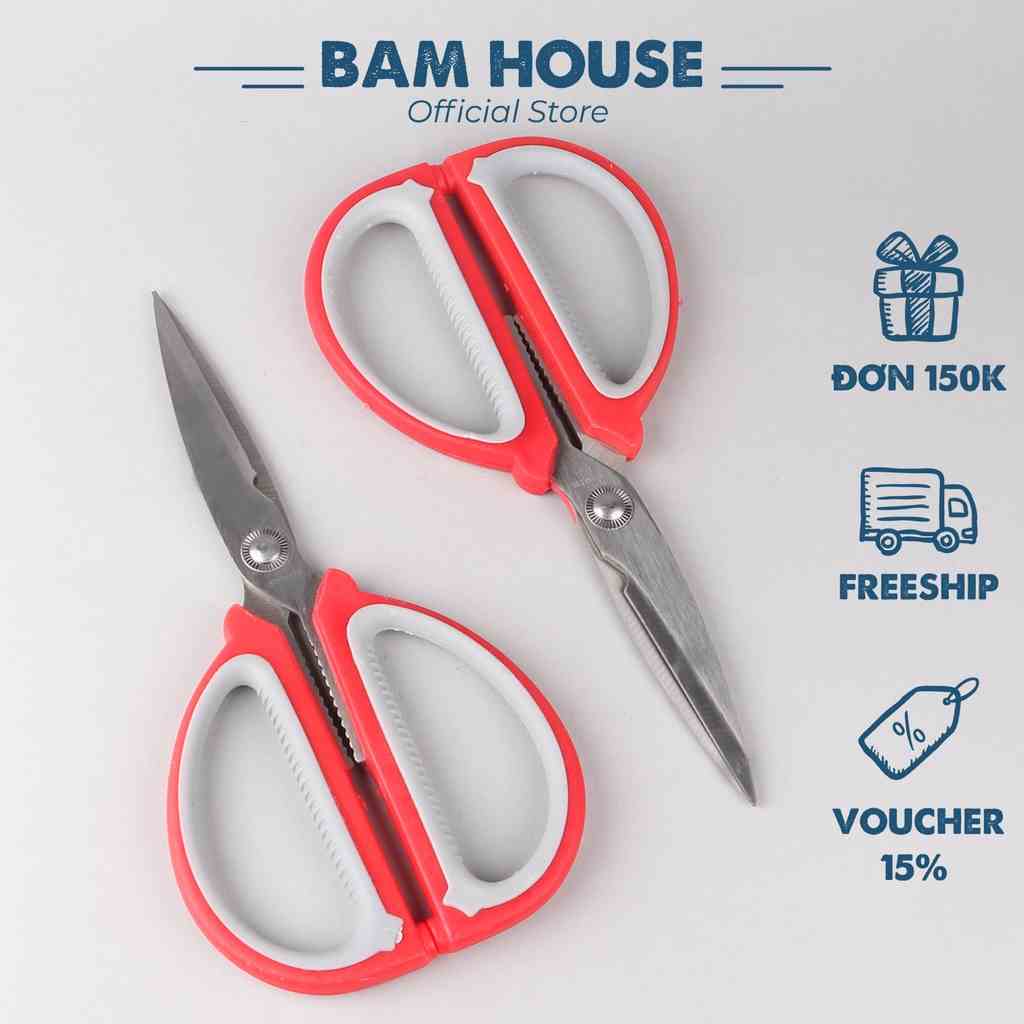 Kéo bếp đa năng inox Bam House cán nhựa cao cấp siêu bền KX01 – Gia dụng bếp