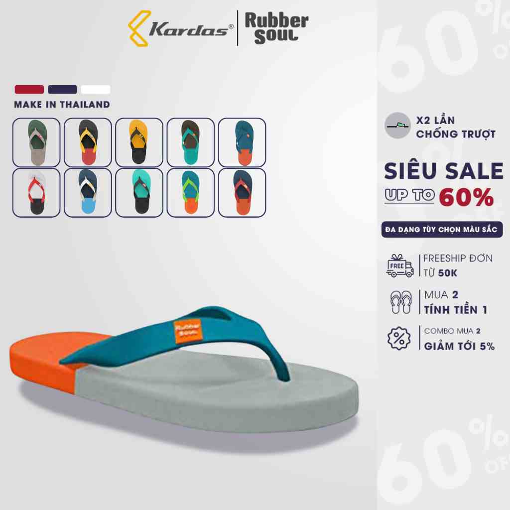 [Mã BMLTB35 giảm đến 35K đơn 99K] Dép Thái Lan nam nữ siêu mềm, nhẹ RUBBER SOUL BALANCE