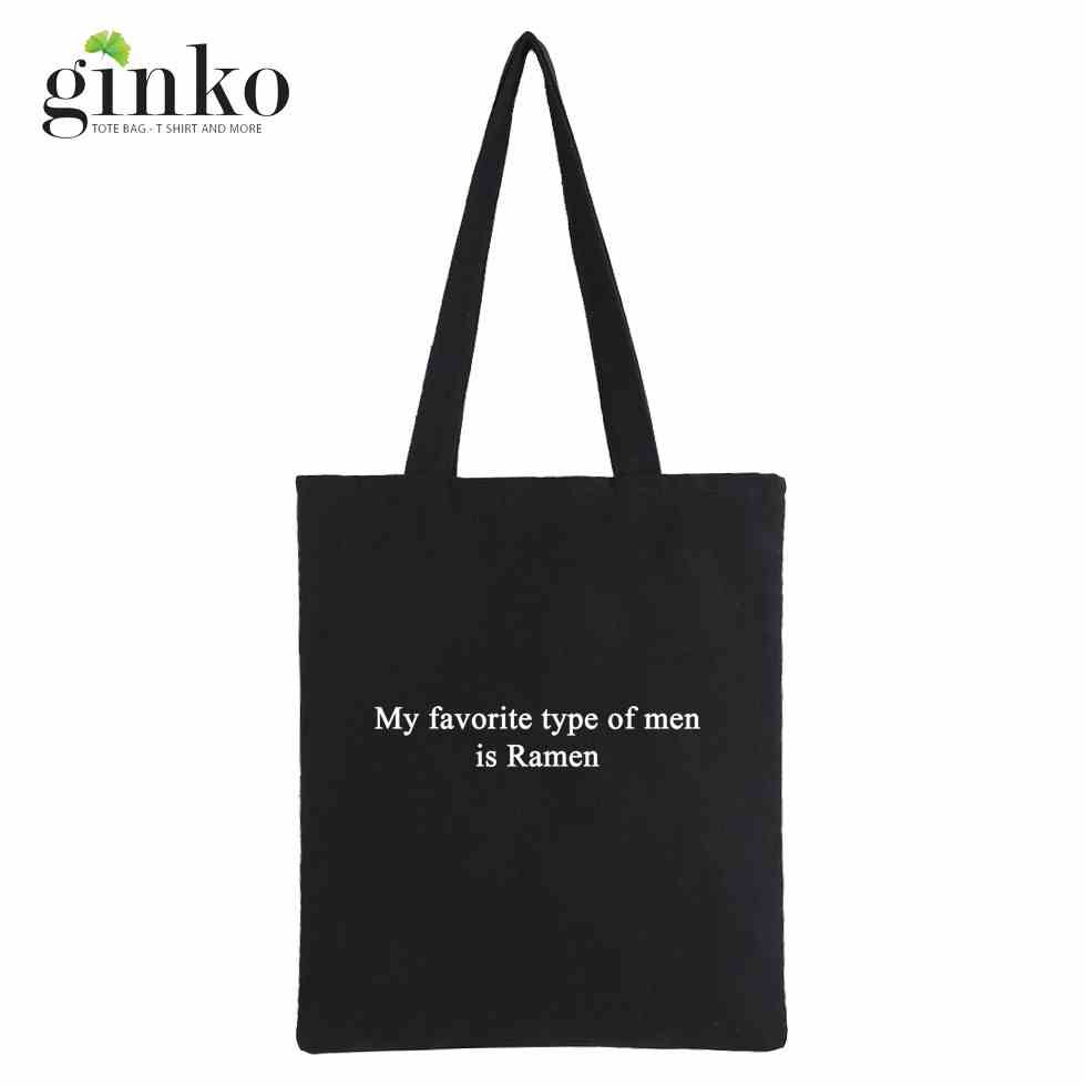 [Mã BMLTB35 giảm đến 35K đơn 99K] Túi vải tote Ginko dây kéo phong cách Hàn Quốc in quote (Nhiều mẫu)