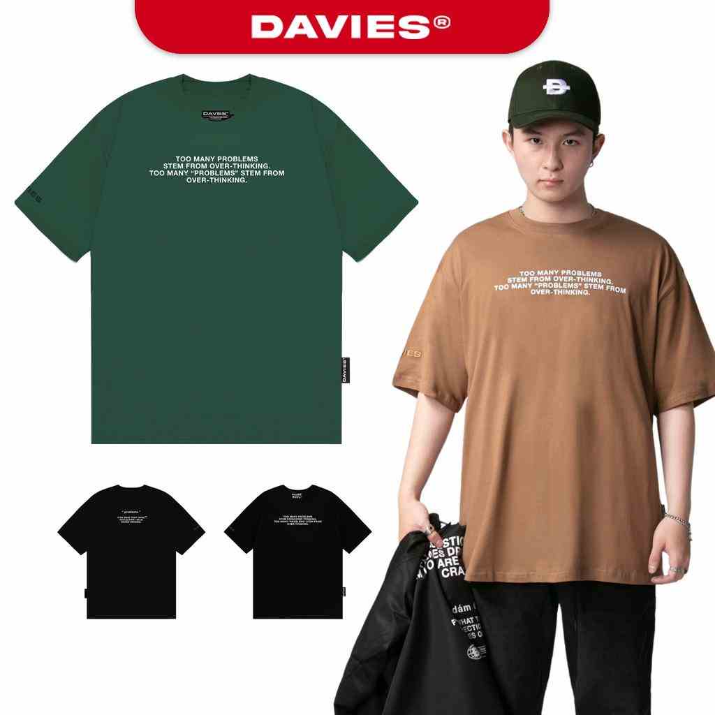 DAVIES áo thun nam nữ tay lỡ form rộng tee local brand Problems SS22 | D27-T7