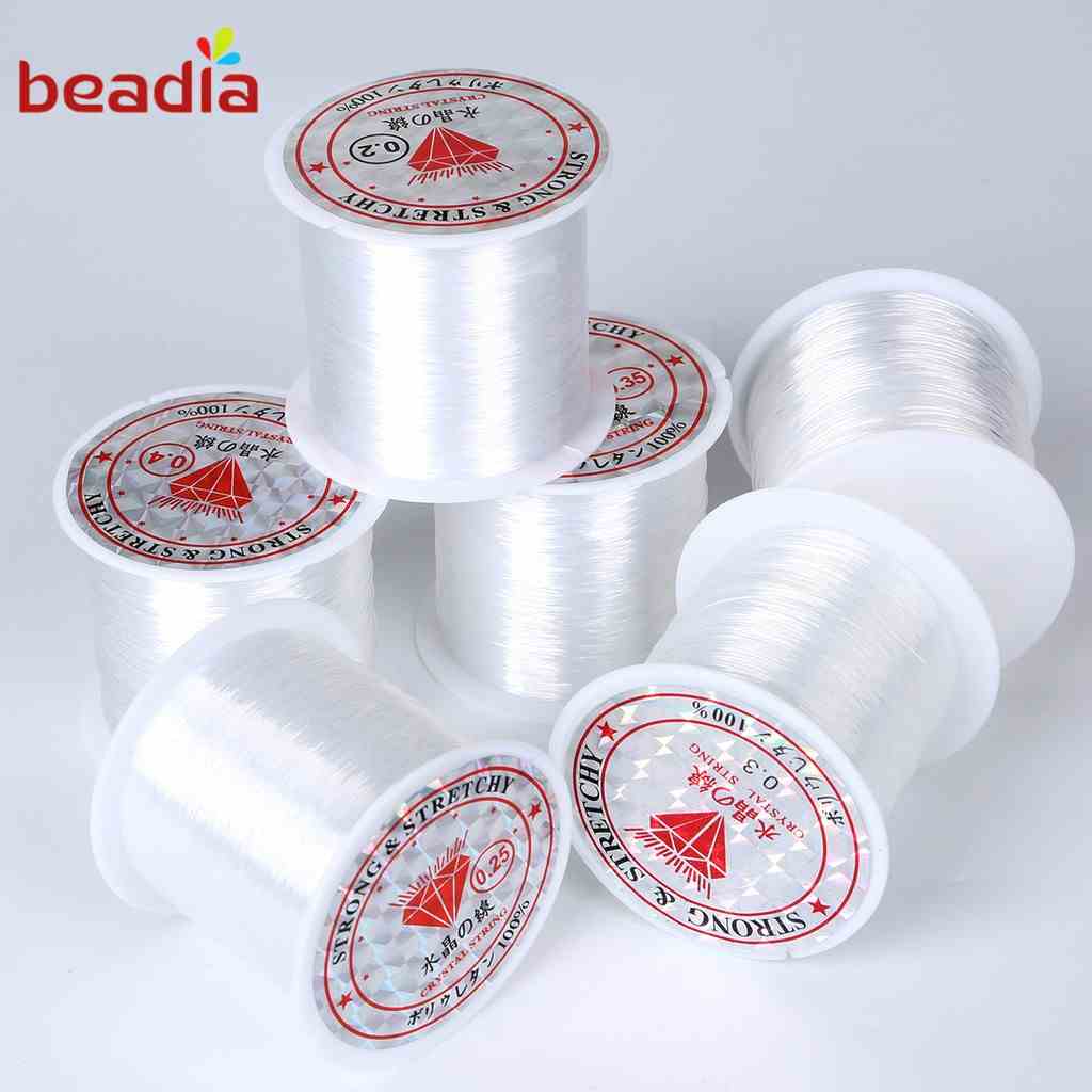 Cuộn dây nylon Beadia trong suốt không co giãn dùng làm trang sức