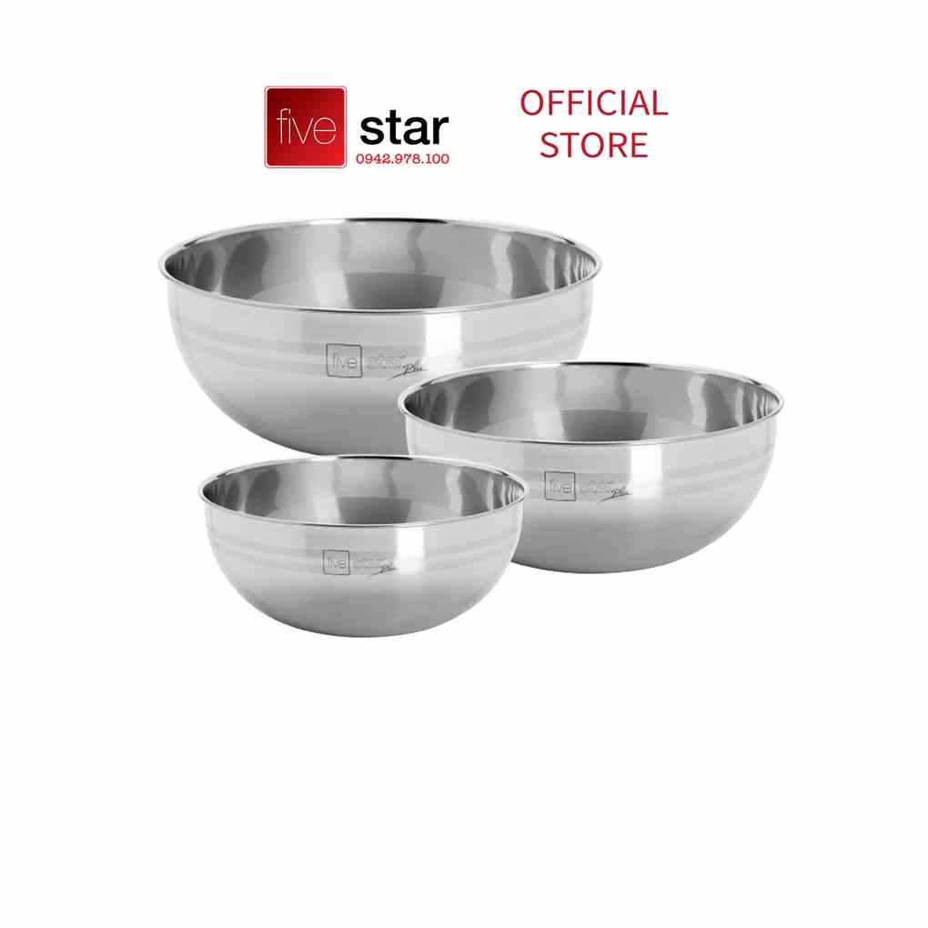 [Mã BMLTA35 giảm đến 35K đơn 99K] Bộ tô trộn Inox 304 FIVESTAR 3 món xuất Nhật FSTT001