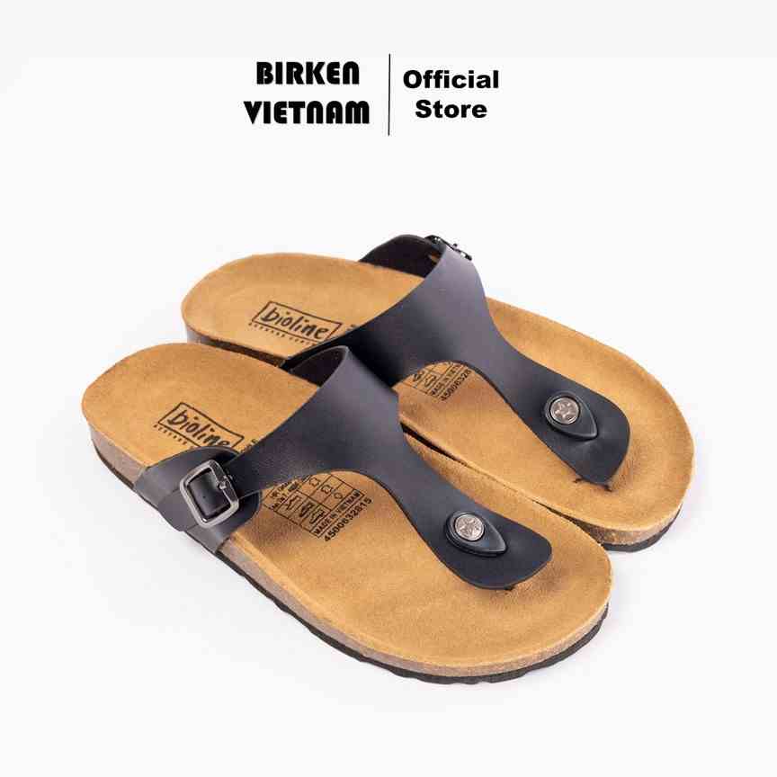 Mã PU07 - Dép công sở Birken Đế Trấu BIOLINE Official Unisex Nam nữ Quai Da Pu Tách Ngón