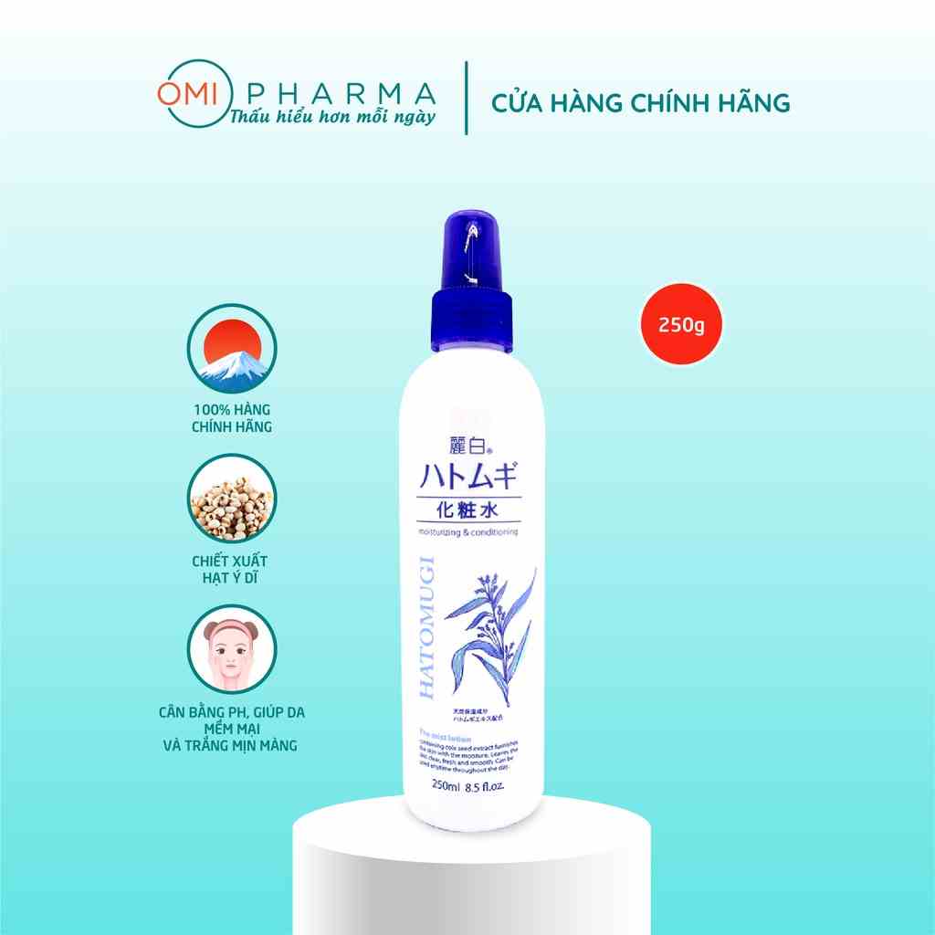 Xịt Khoáng Phun Sương Dưỡng Ẩm Và Làm Sáng Da Hatomugi Nhật Bản (250ml)