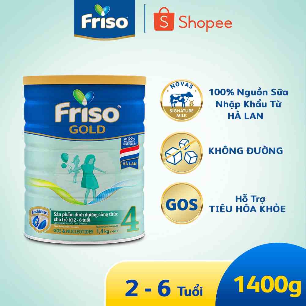 Sữa Bột Friso Gold 4 1400g (Dành Cho Trẻ Từ 2 - 6 Tuổi)