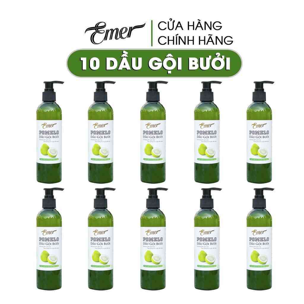 Bộ 10 chai dầu gội bưởi kích mọc tóc tinh dầu pomelo Emer Garin 300ml x10 giá sỉ