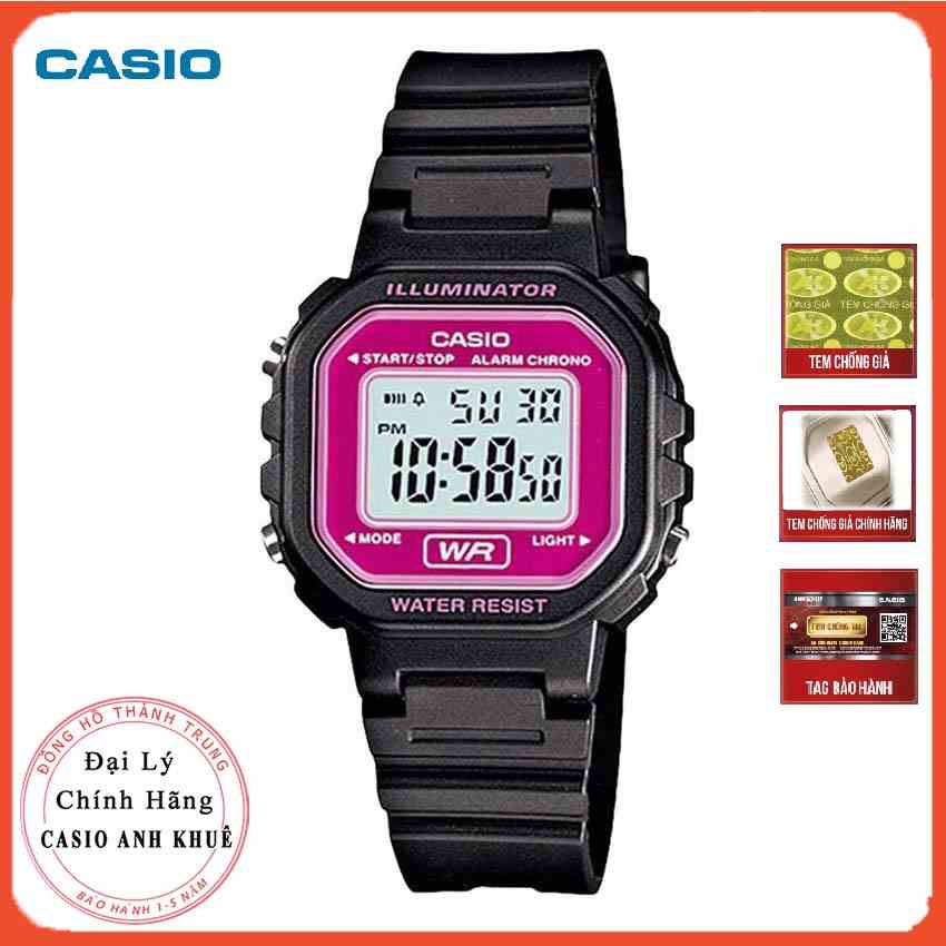 [Mã BMLTB200 giảm đến 100K đơn 499K] Đồng hồ điện tử nữ Casio LA-20WH-4ADF dây nhựa