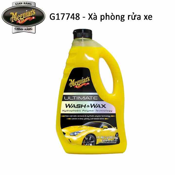 Meguiars Xà phòng rửa xe có chất tạo bóng dòng cao cấp Ultimate - Wash & Wax, G17748, 1,4L