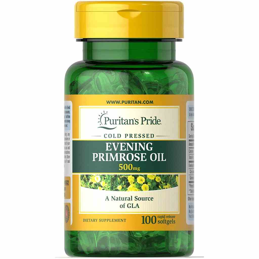 Viên uống cân bằng nội tiết, đẹp da, giảm cân tinh dâù hoa anh thảo Puritans Pride Evening Primrose Oil 500mg 100v