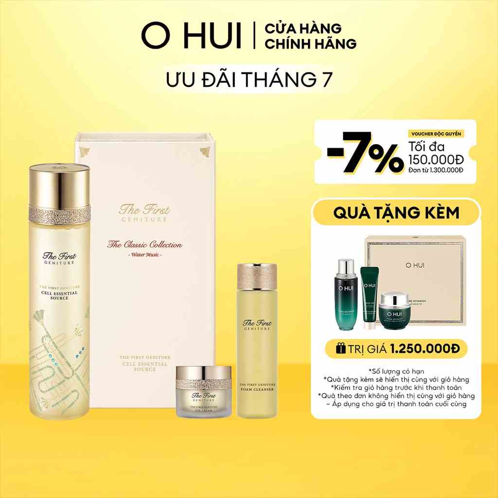 Bộ dưỡng tế bào mầm tái sinh da 6 món OHUI First Geniture Cell Essential Source Special Set