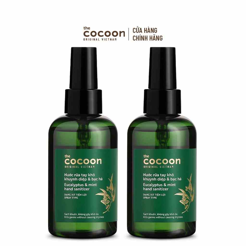 Combo 2 chai Nước rửa tay khô khuynh diệp&bạc hà Cocoon sạch khuẩn không gây khô da140ml