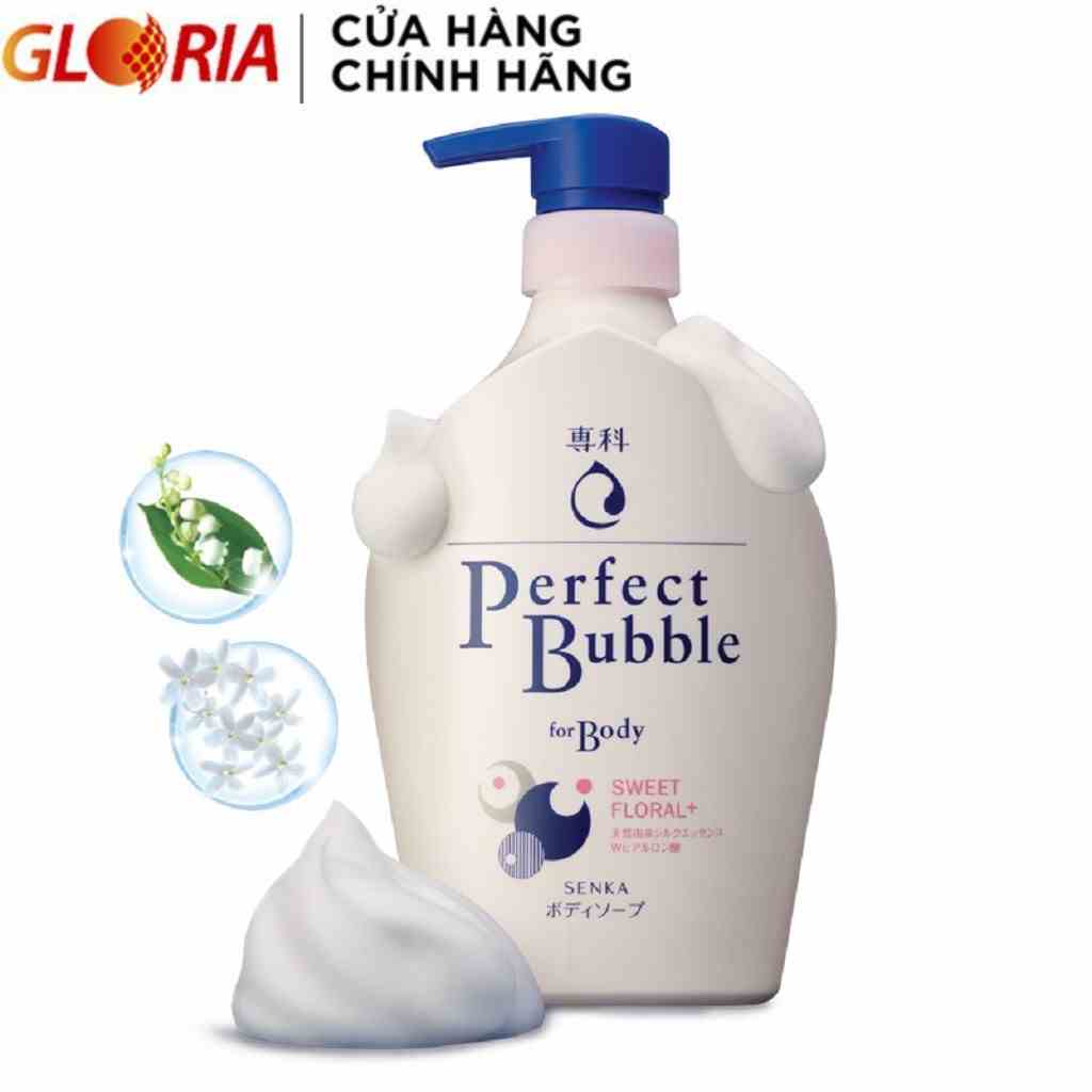 Sữa tắm dưỡng ẩm hương hoa dịu ngọt Senka Perfect Bubble for Body Sweet Floral 500ml